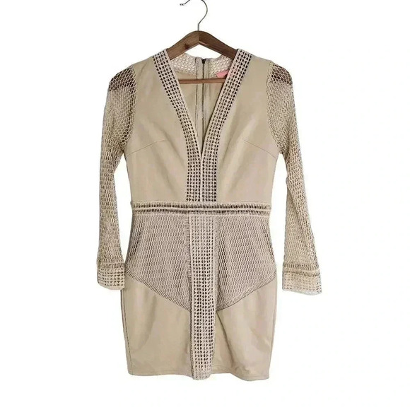 Xtaren Nude Mesh Bodycon Dress Clubbing Party Festival Rave Women's Size M - Picture 1 of 6